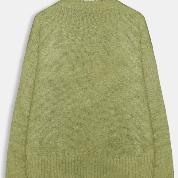 Cute Baby Cow Print Green Sweater - Picture 2 of 4